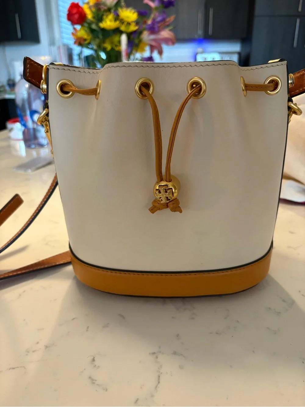 Tory Burch Color-Block Bucket Bag